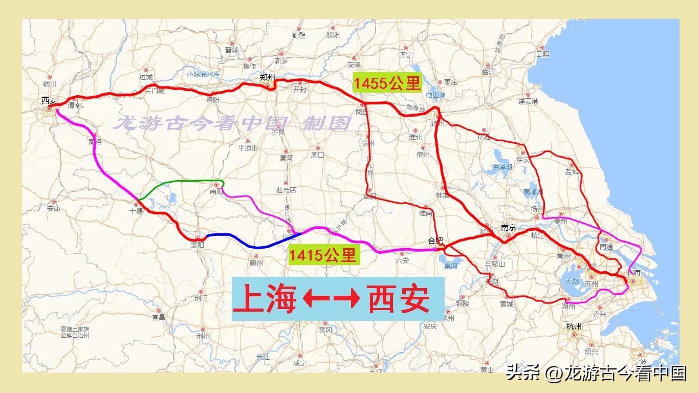 上海至西安高铁,上海到西安高铁经过的城市