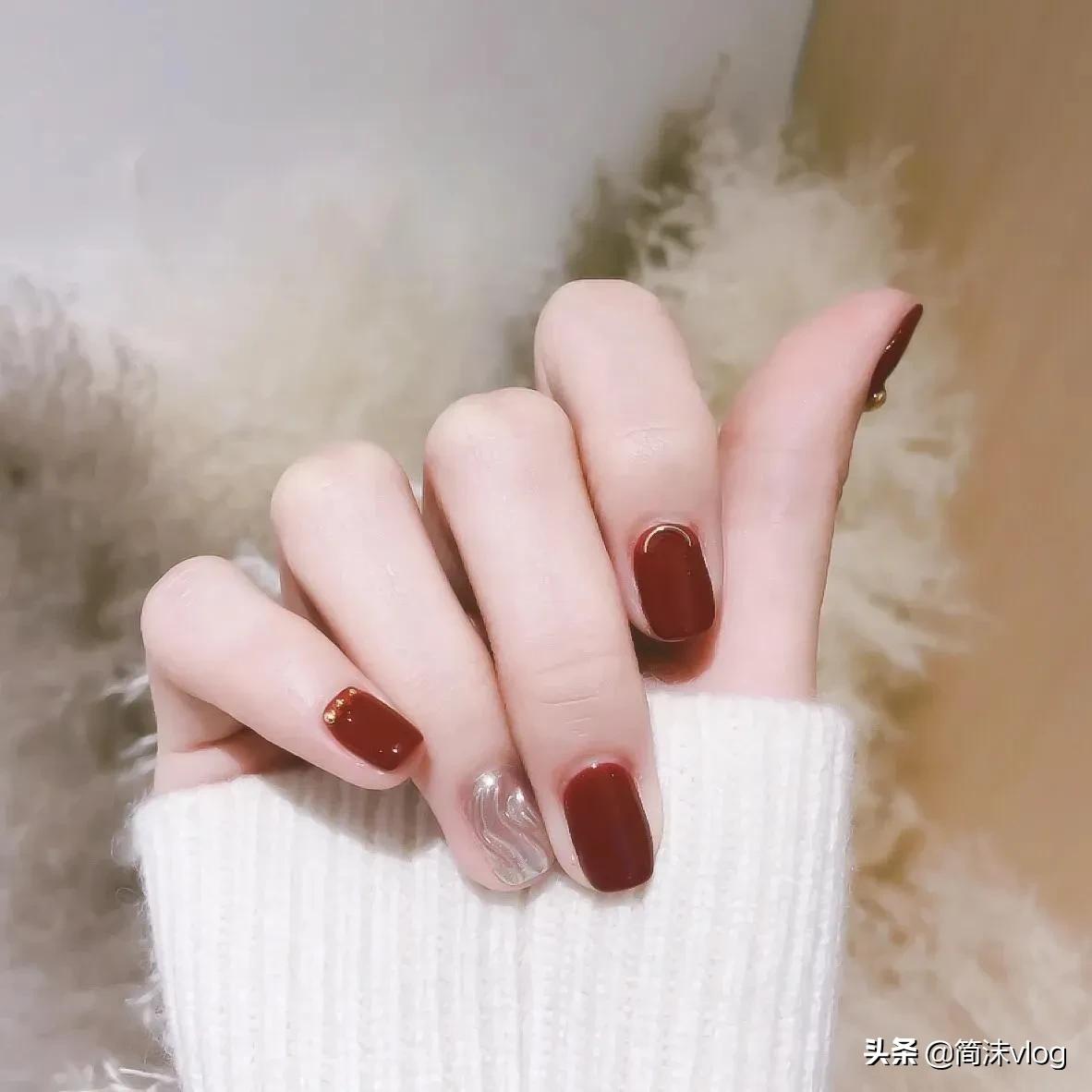 2022美甲爆款新年小短甲,适合2022过年的美甲图片