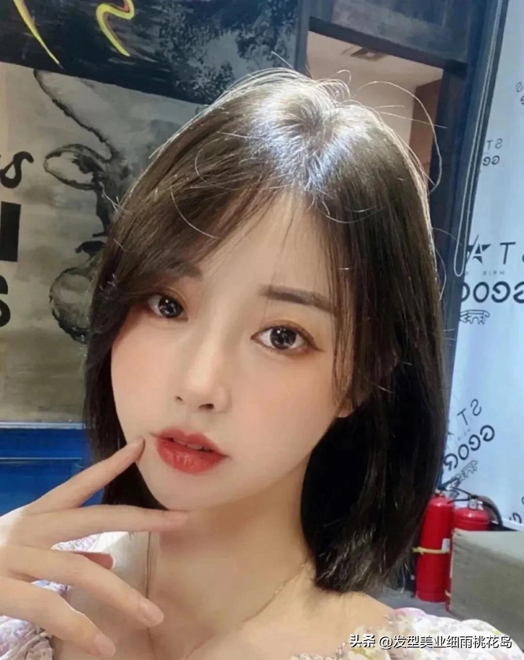 高层次搭肩短发,过肩短发小清新