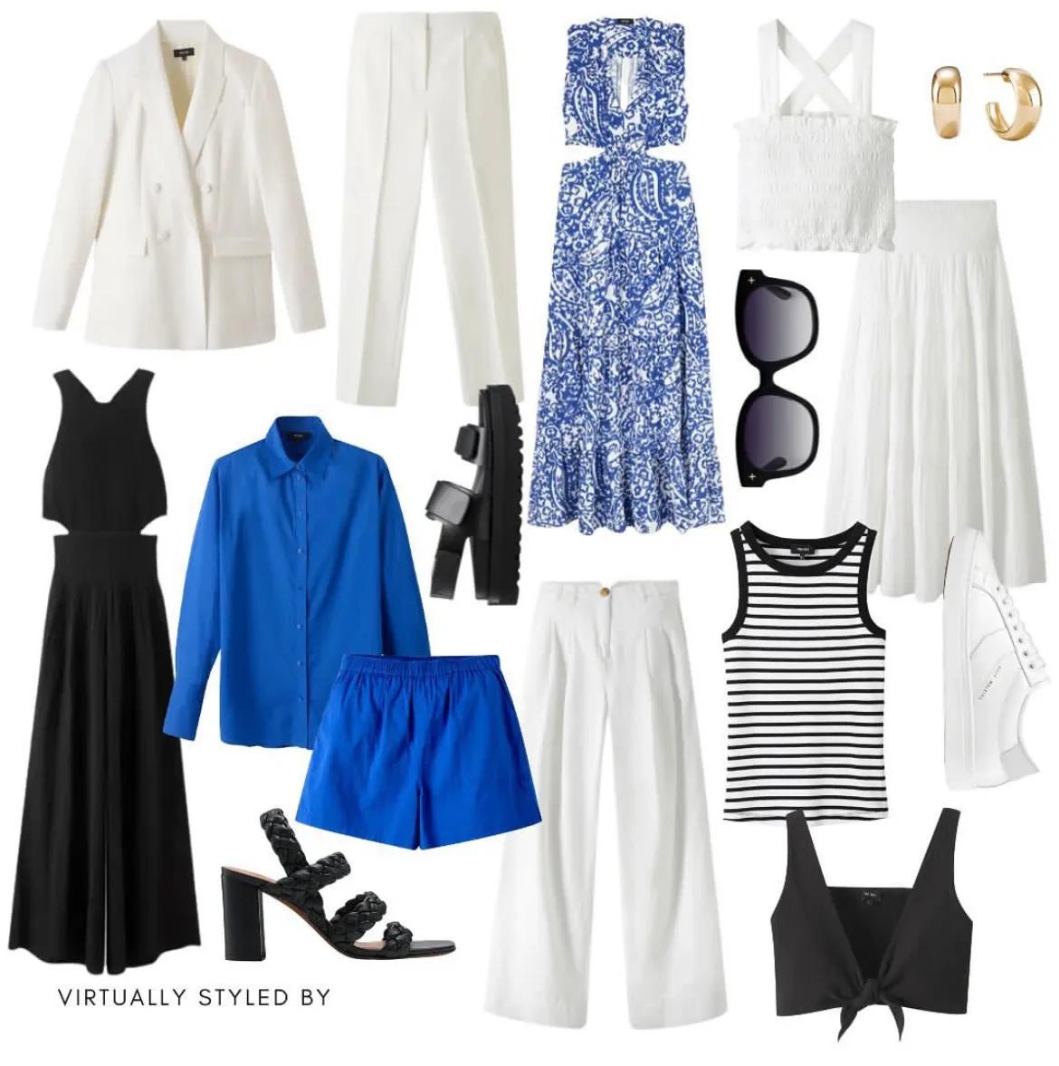 蓝白黑色搭配图片,蓝白怎么搭配出高级感