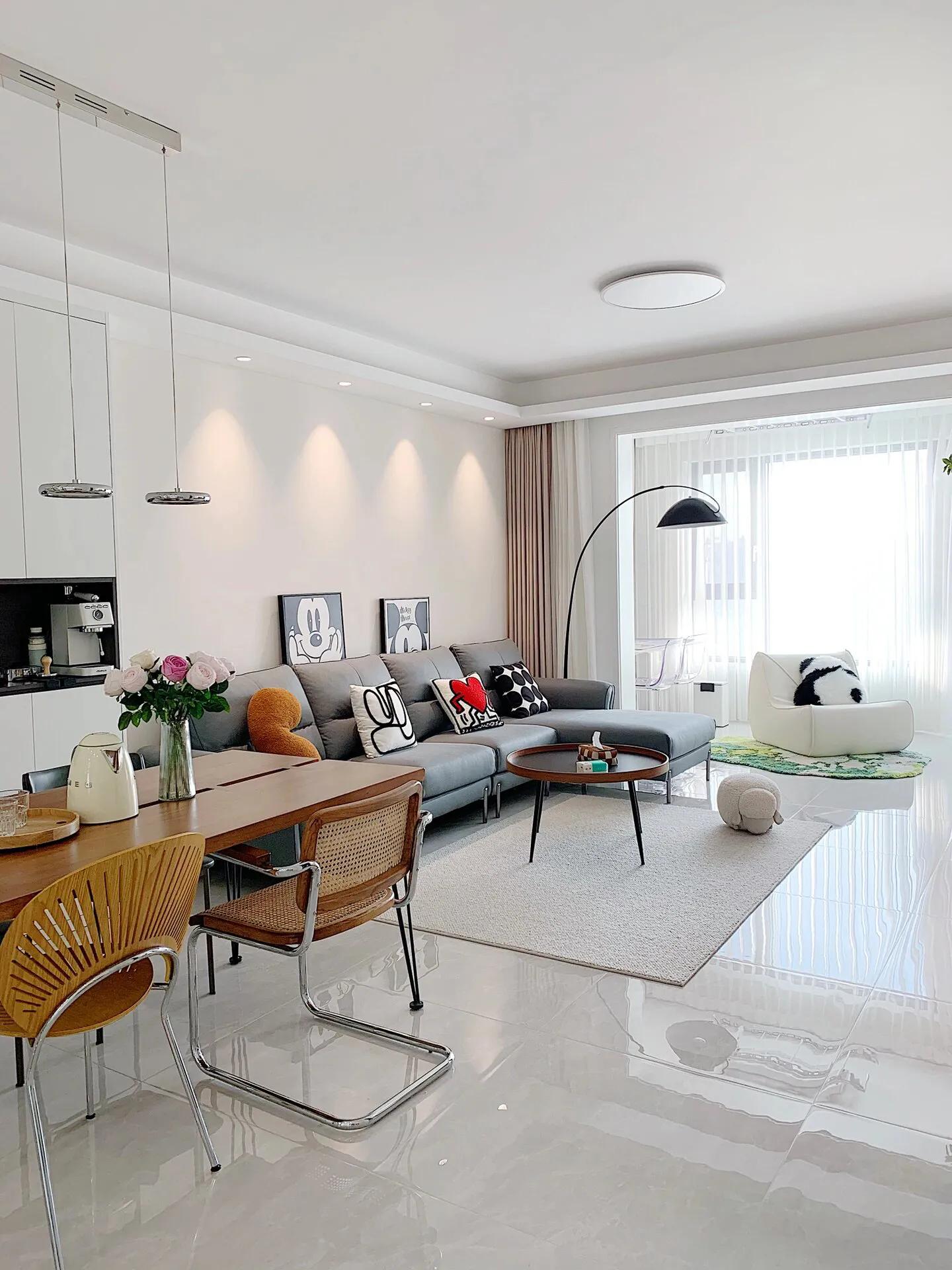 客餐厅一体吧台装修效果图,20平餐客一体装修