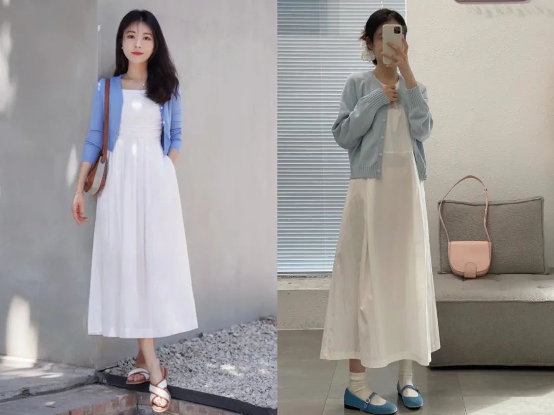 蓝白色系穿搭推荐,蓝白的搭配