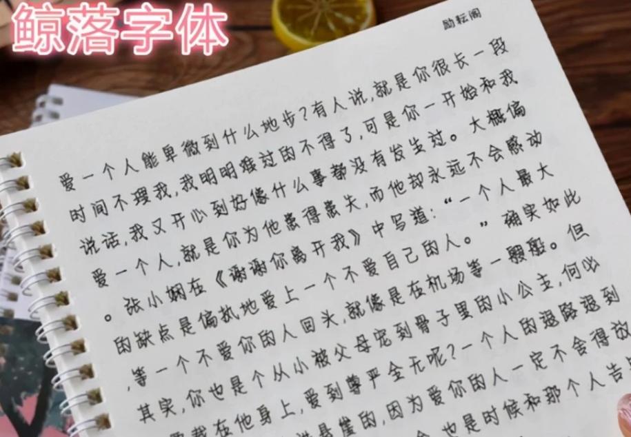 字体手写鲸落体和奶酪体哪个好写,高中生鲸落字体走红字迹清新脱俗