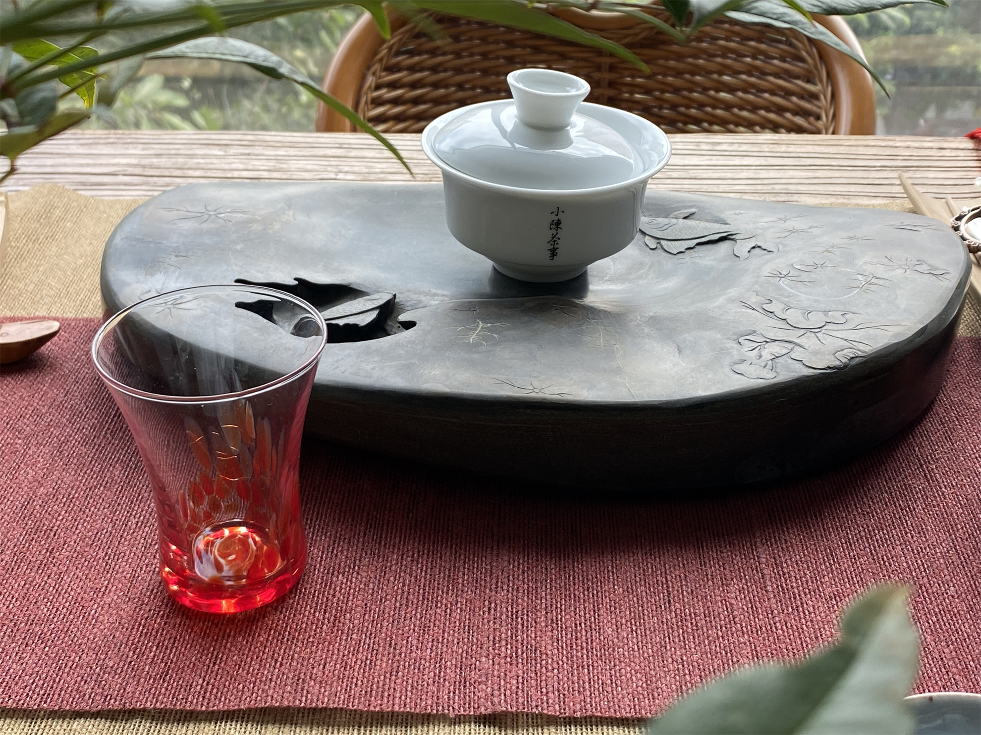 青花斗笠杯茶杯,茶碗斗笠杯