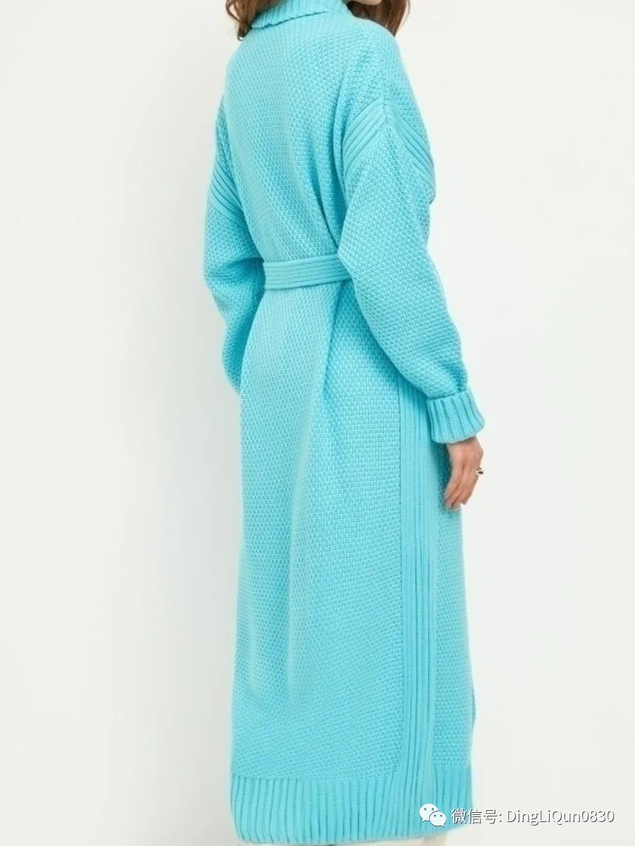 针织开衫中长款编织图,两种颜色的针织开衫编织教程