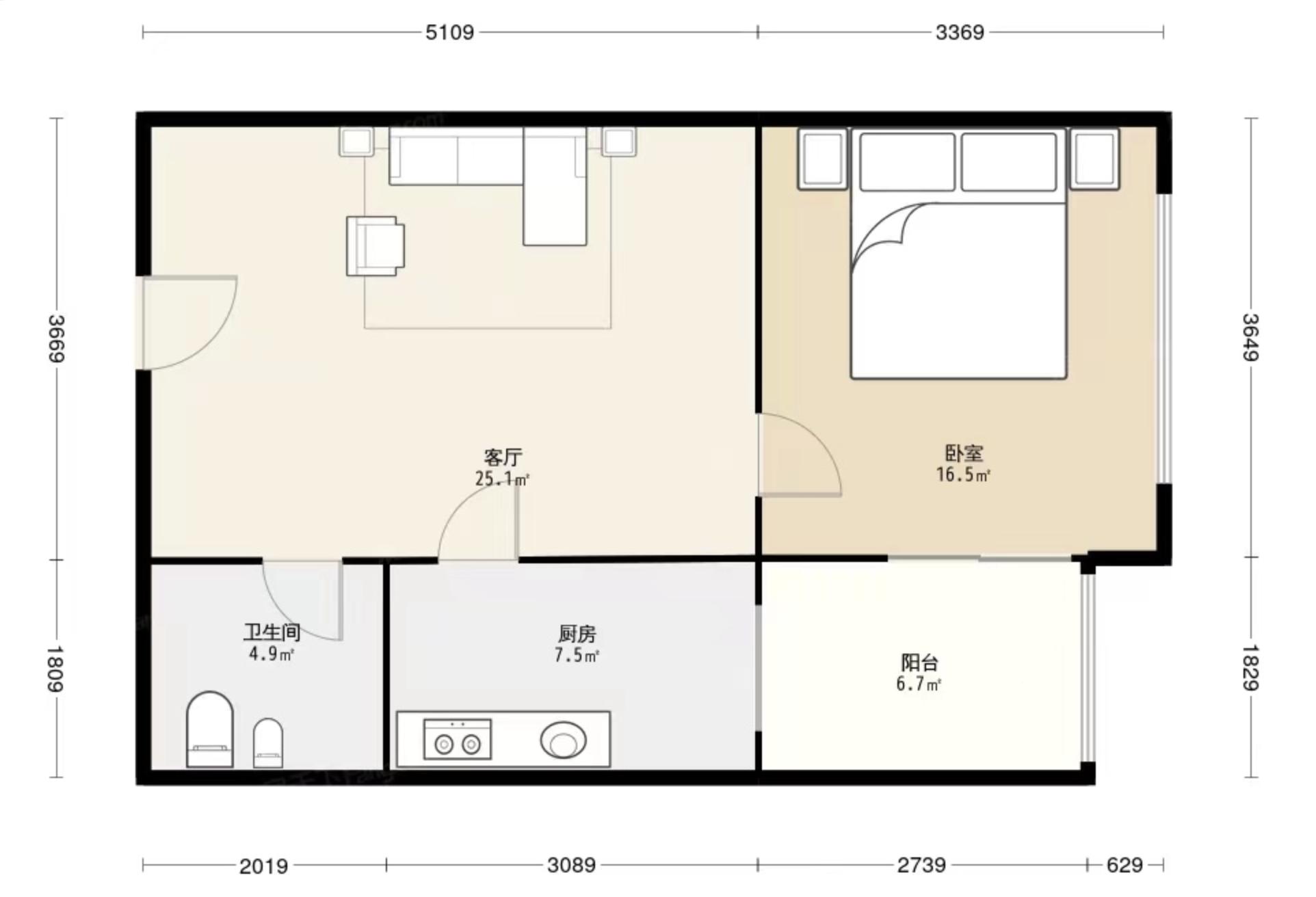 【北京朝阳区】后现代城64平米一居室6.5折，312W起拍！