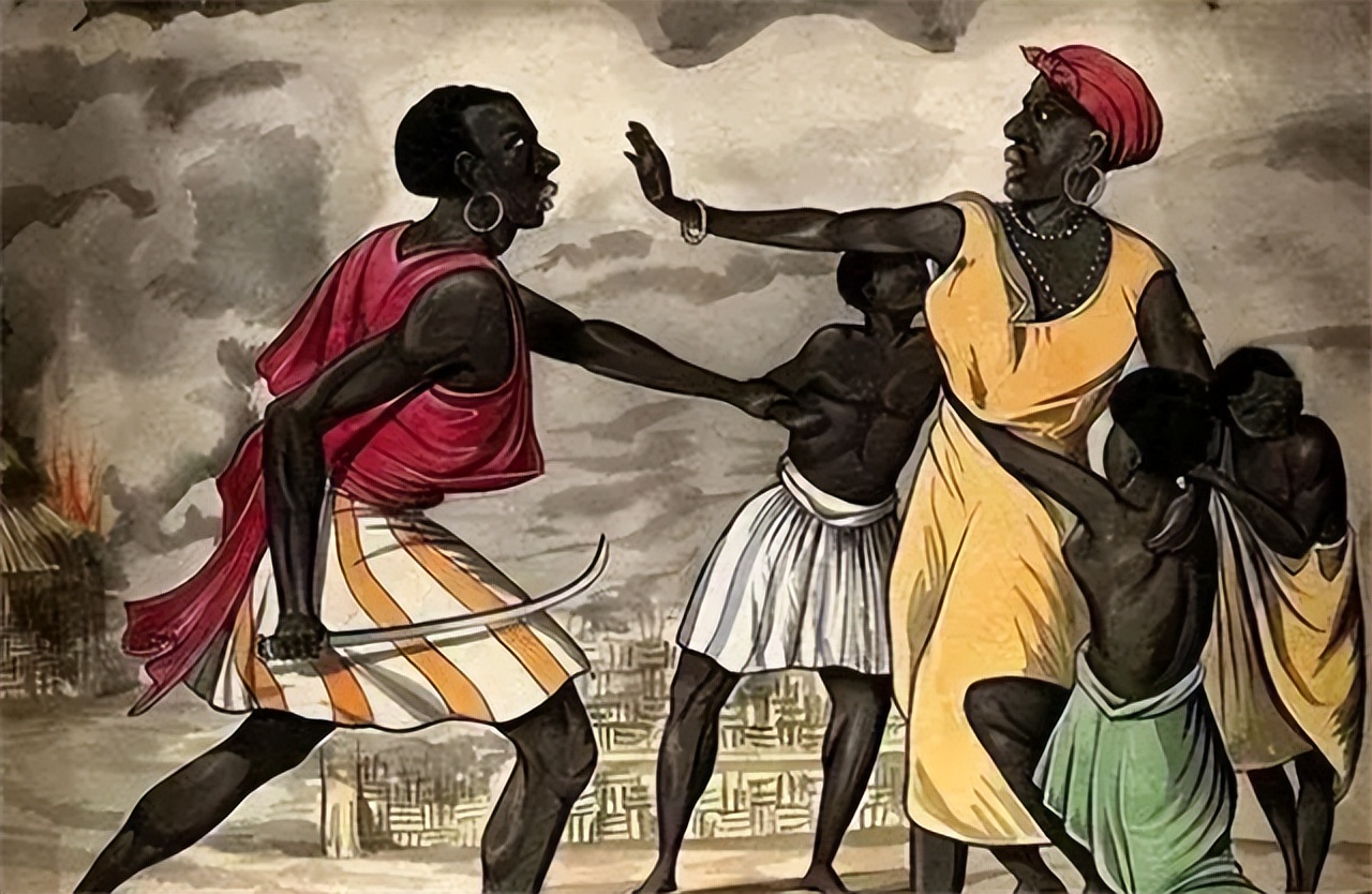 黑奴船上的悲惨生活：男性被关进船舱，女性在甲板上不断发出惨叫