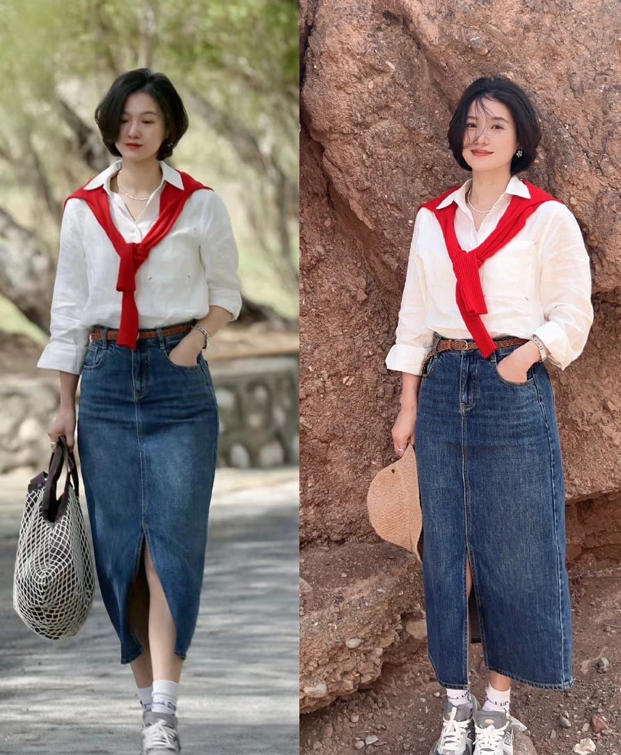 40岁女士气质高端穿搭夏季淡雅,40到50岁女人夏季拉链裙连衣裙