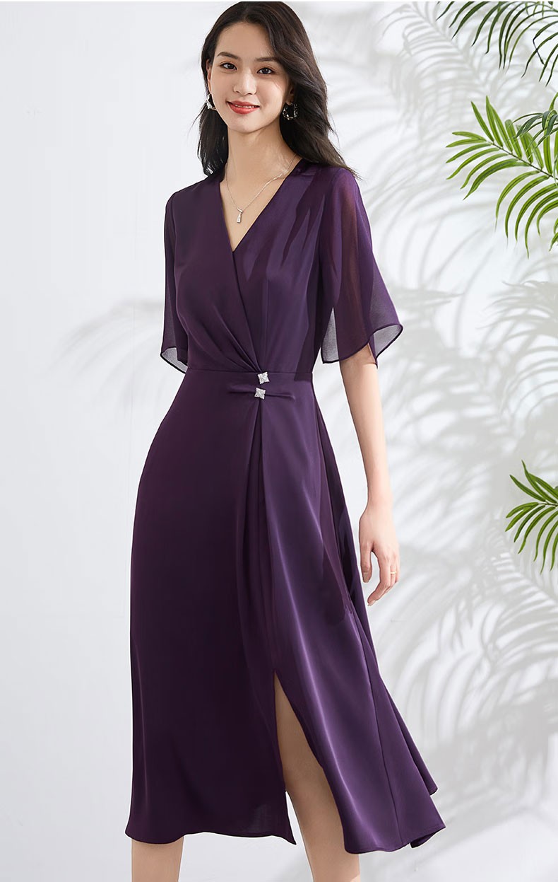 紫色连衣裙慵懒风高级感,漂亮显白洋气的紫色连衣裙来咯