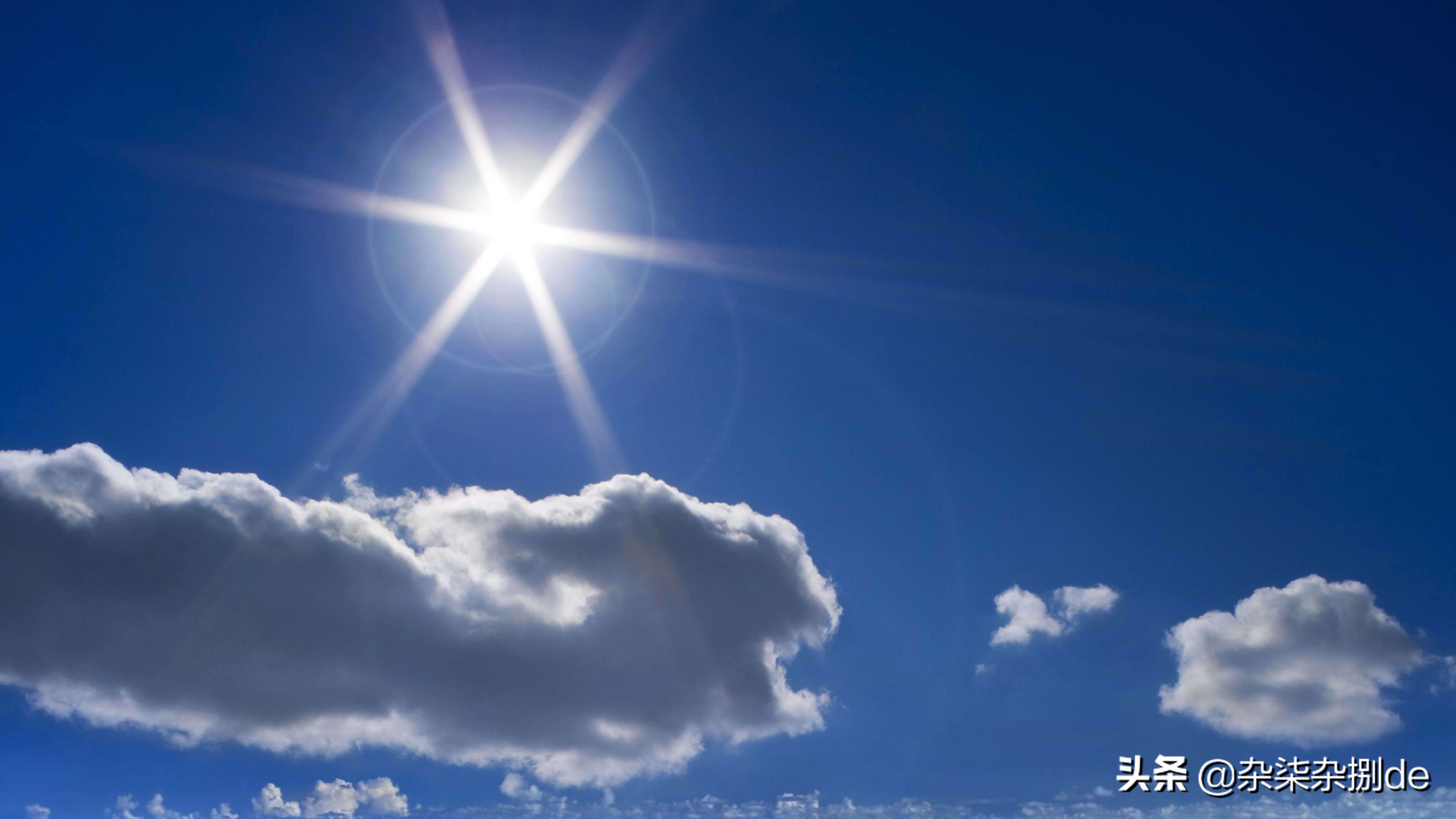 天空背景素材蓝天白云横屏,天空白云小清新背景图