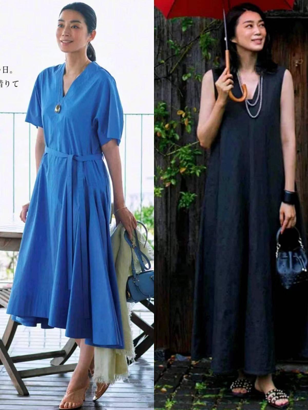 时尚不显胖夏天连衣裙穿搭,夏天穿搭女2022高级法式连衣裙