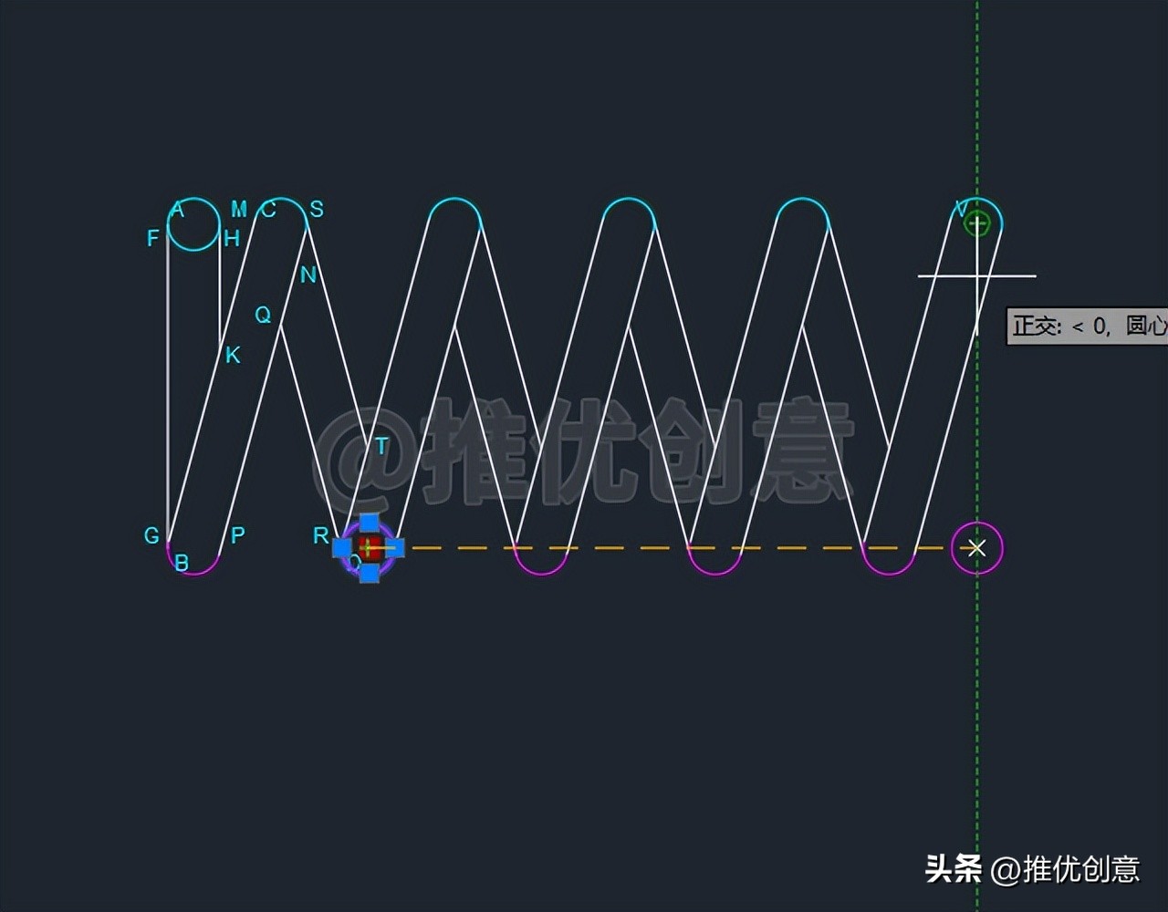 使用追踪定位、复制阵列绘制弹簧工程制图autocadcad教程CAD习题