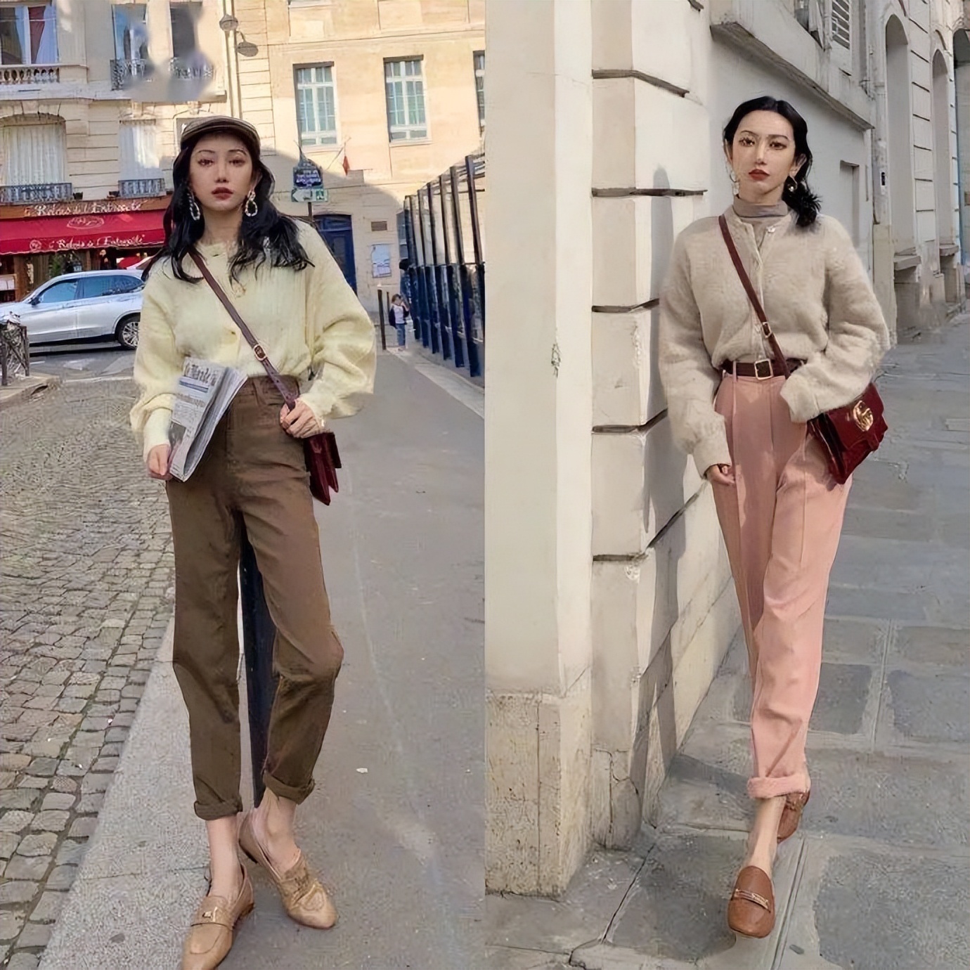 秋冬季杏色直筒裤的最佳搭配,杏色直筒裤怎么搭出慵懒风