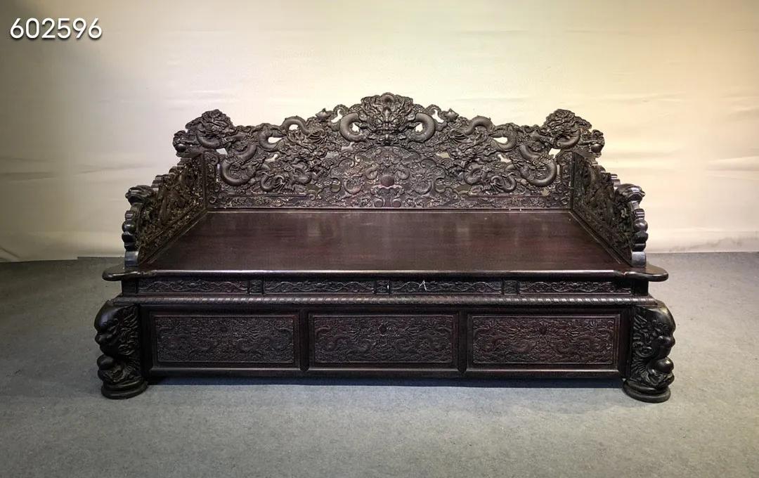 小叶紫檀罗汉床龙床,红木小叶紫檀罗汉床