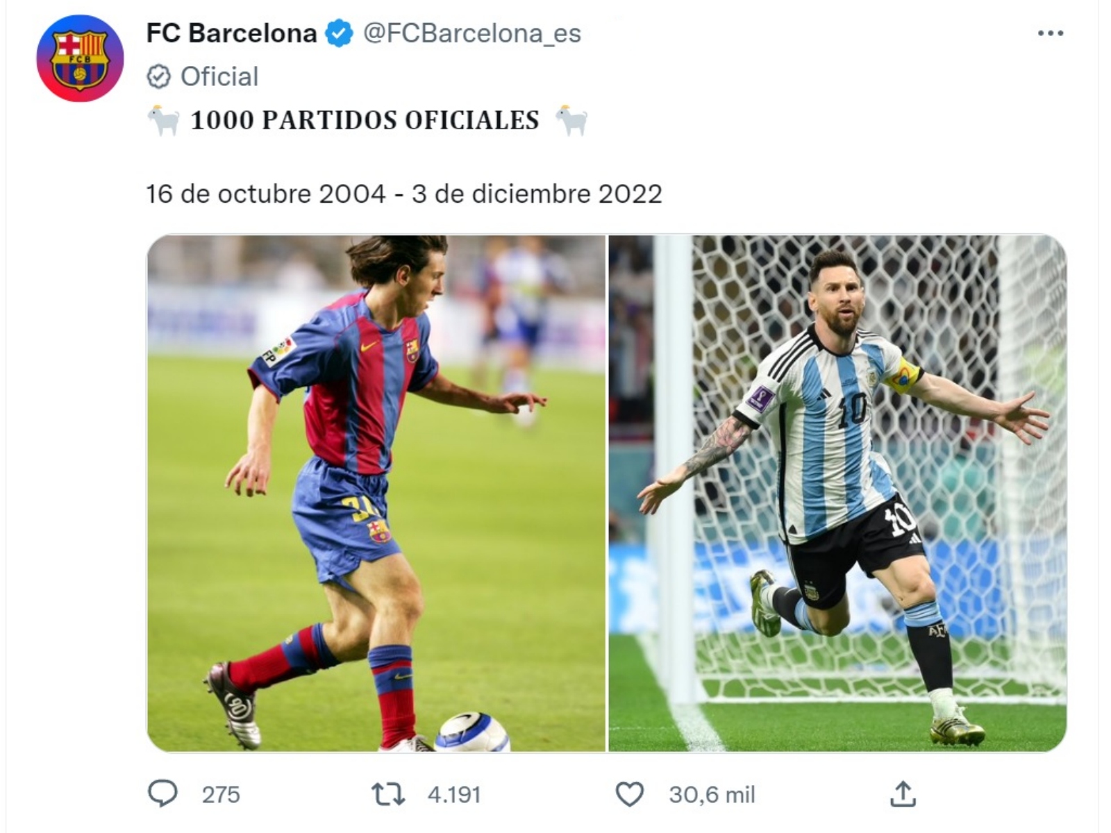 巴萨官方祝贺梅西获金球奖,世界杯梅西夺冠小罗祝福