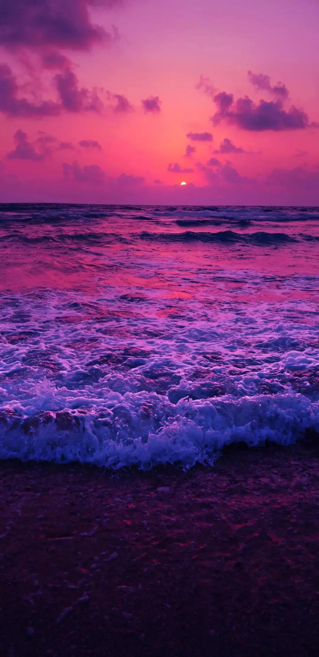 大海壁纸｜大海边，守候朝霞，聆听海浪的乐章