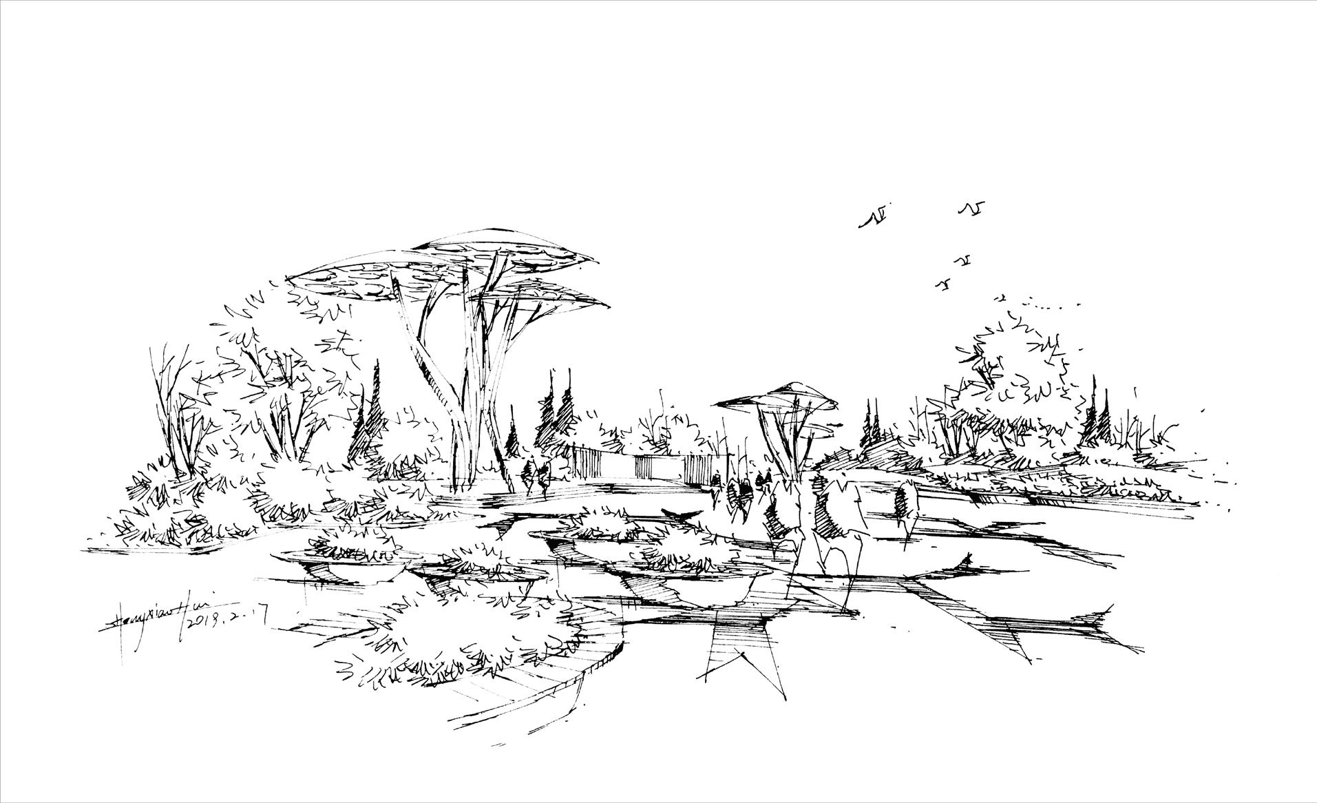 考研景观手绘效果图,景观考研手绘要准备几张效果图