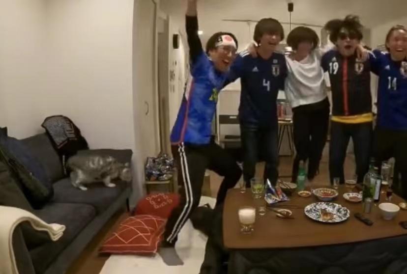 球迷庆祝时吓跑猫咪,日本球迷庆祝吓跑猫咪