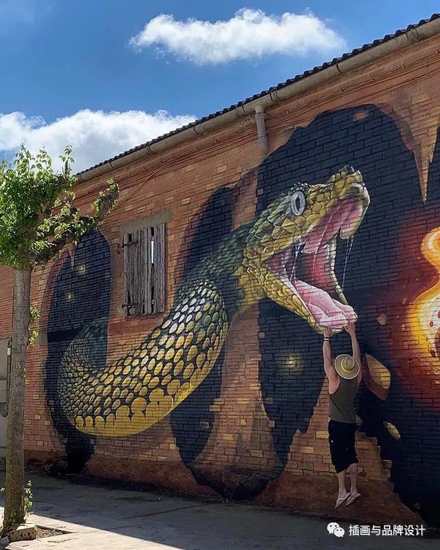 超震撼的墙绘,有视觉冲击感极简的墙绘