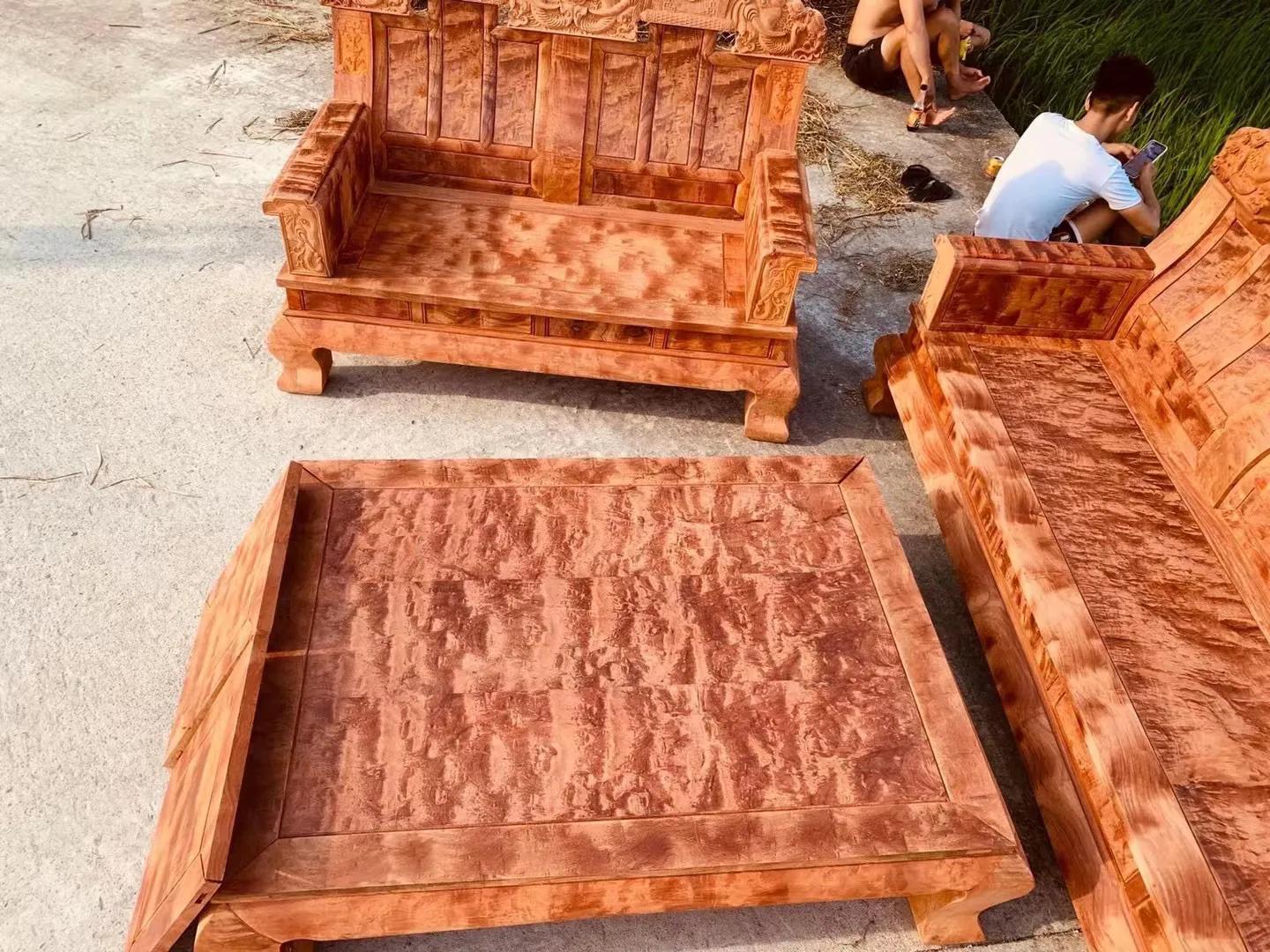 缅甸花梨凤凰纹沙发十件套,缅甸花梨火纹沙发图片