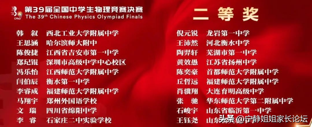 江苏省第39届物理竞赛名单,第39届全国中学生物理竞赛