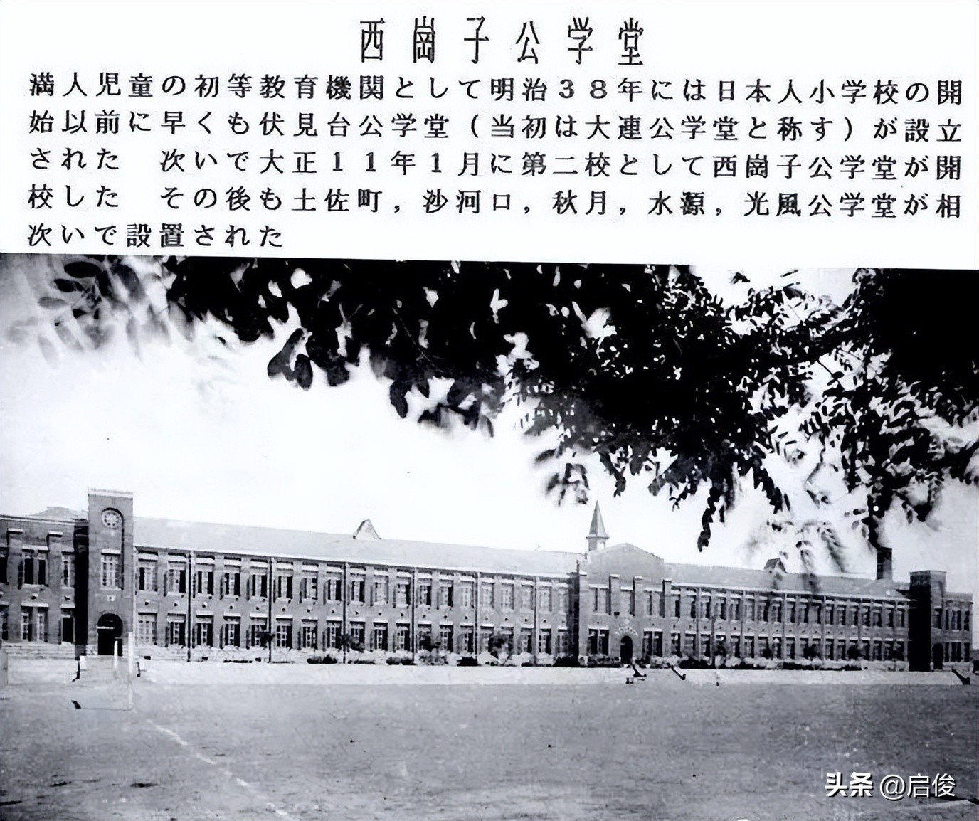 大连日本学校解放前,大连建立最早小学