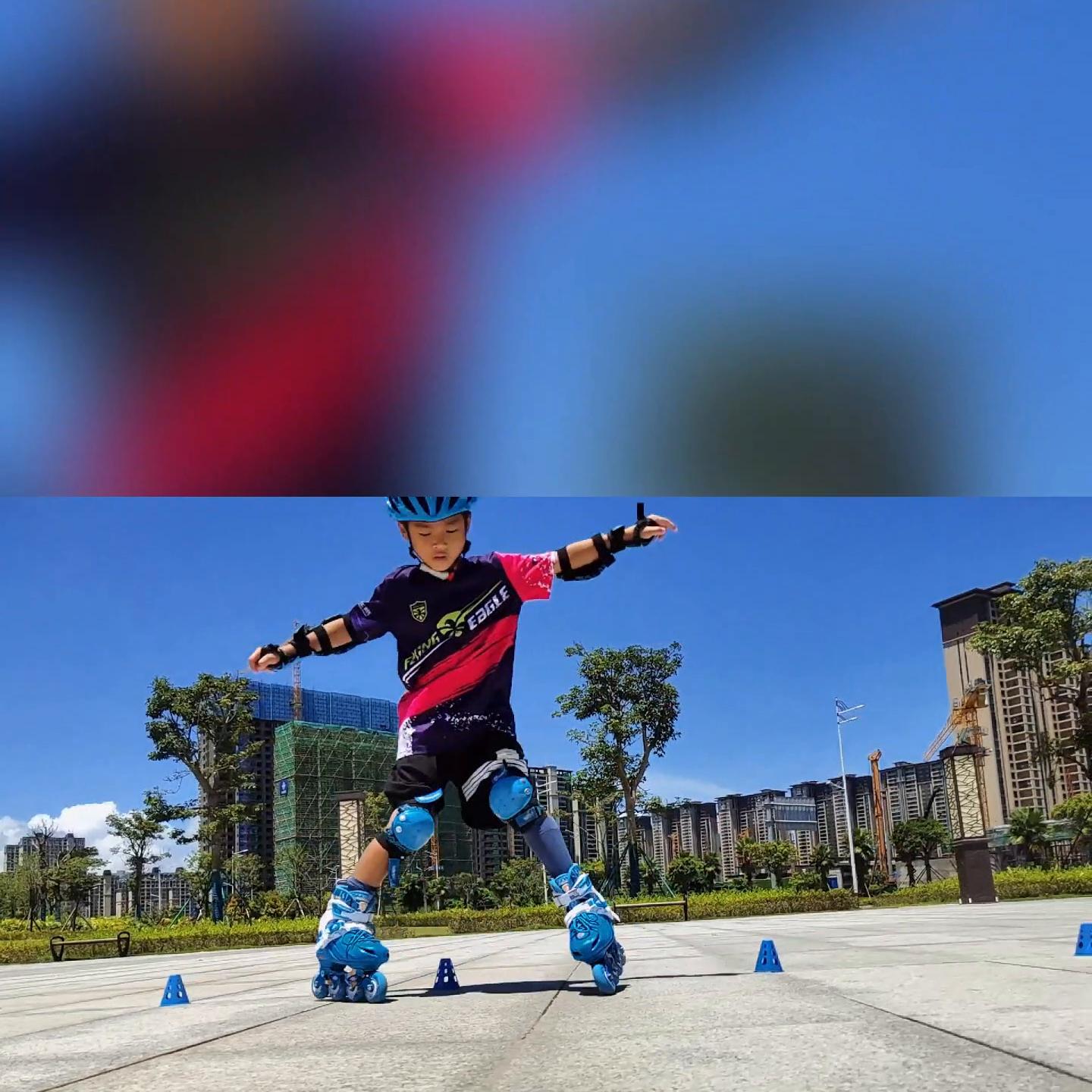 八岁的大洋洋来推荐一款儿童轮滑鞋,大洋洋也算个轮滑小高...