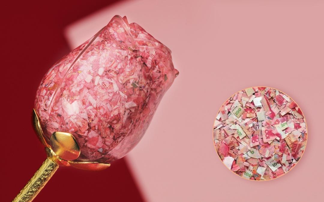 情人节礼物碎钞玫瑰,情人节礼物钞票风车