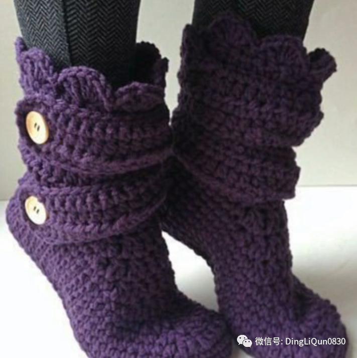 最简单的钩针编织鞋子,针织毛线鞋图案大全