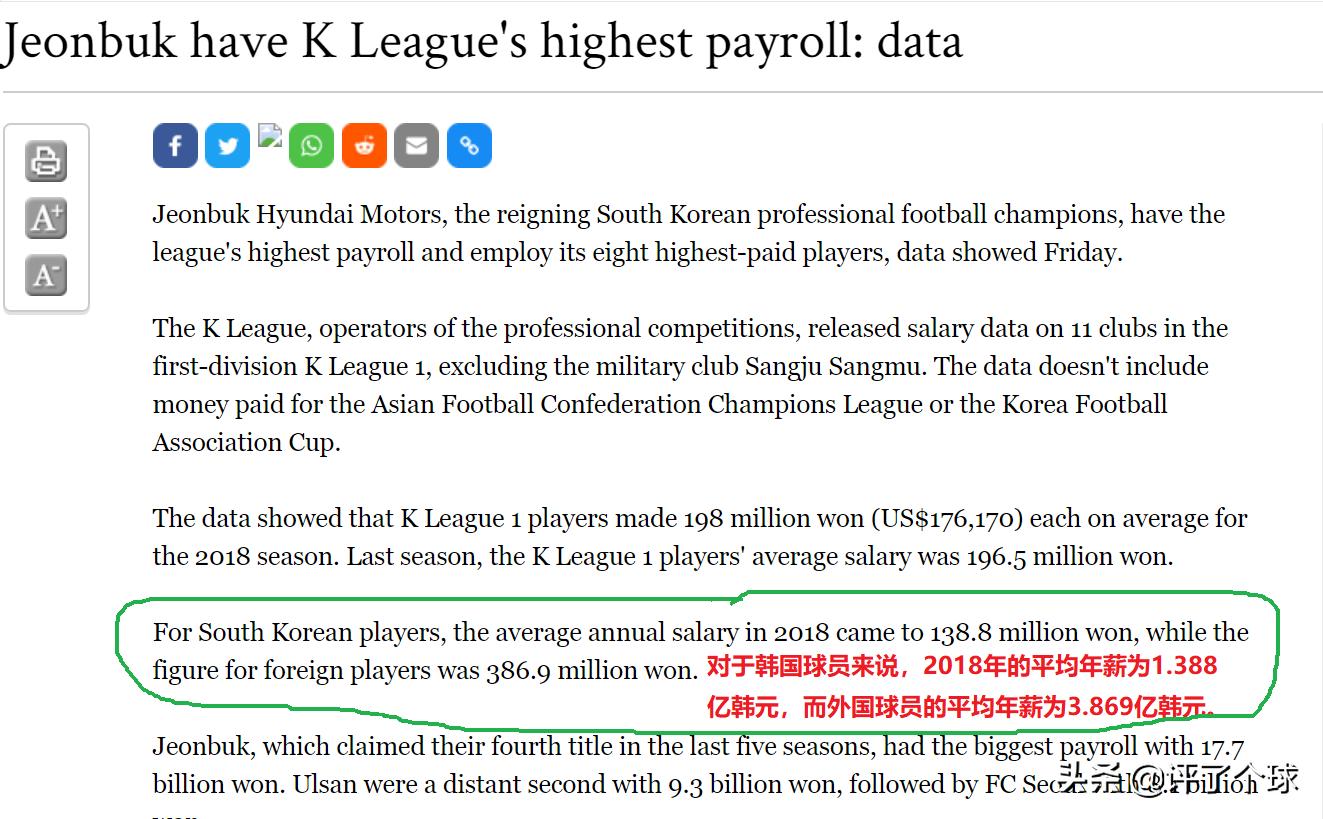 日韩足球联赛最高薪资,中日韩三国足球输赢对比