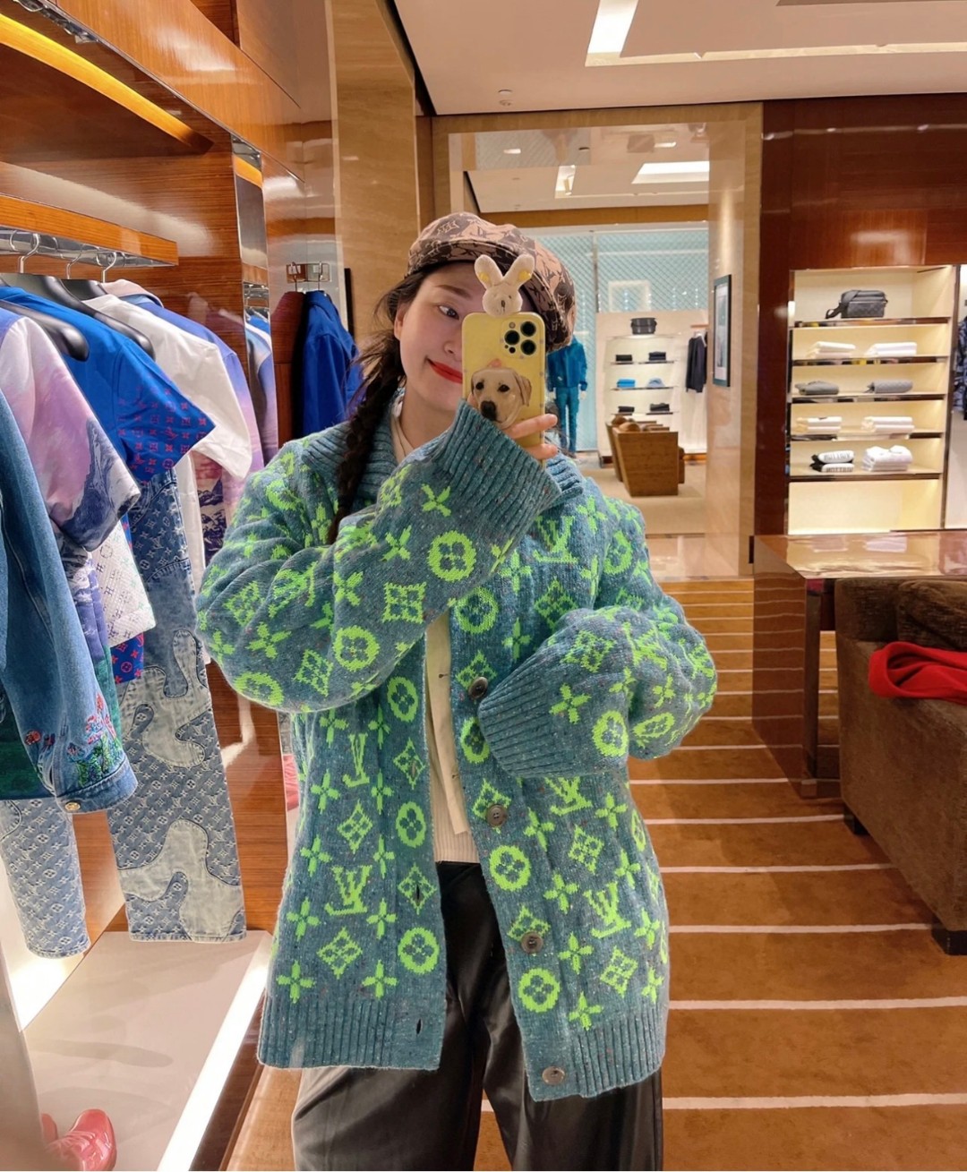 edition牦牛绒长款毛衣开衫外套,louisvuittonmonogram提花摇粒绒外套