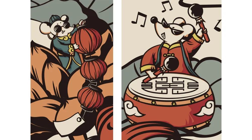 国潮风海报排版,国潮风插画作品介绍