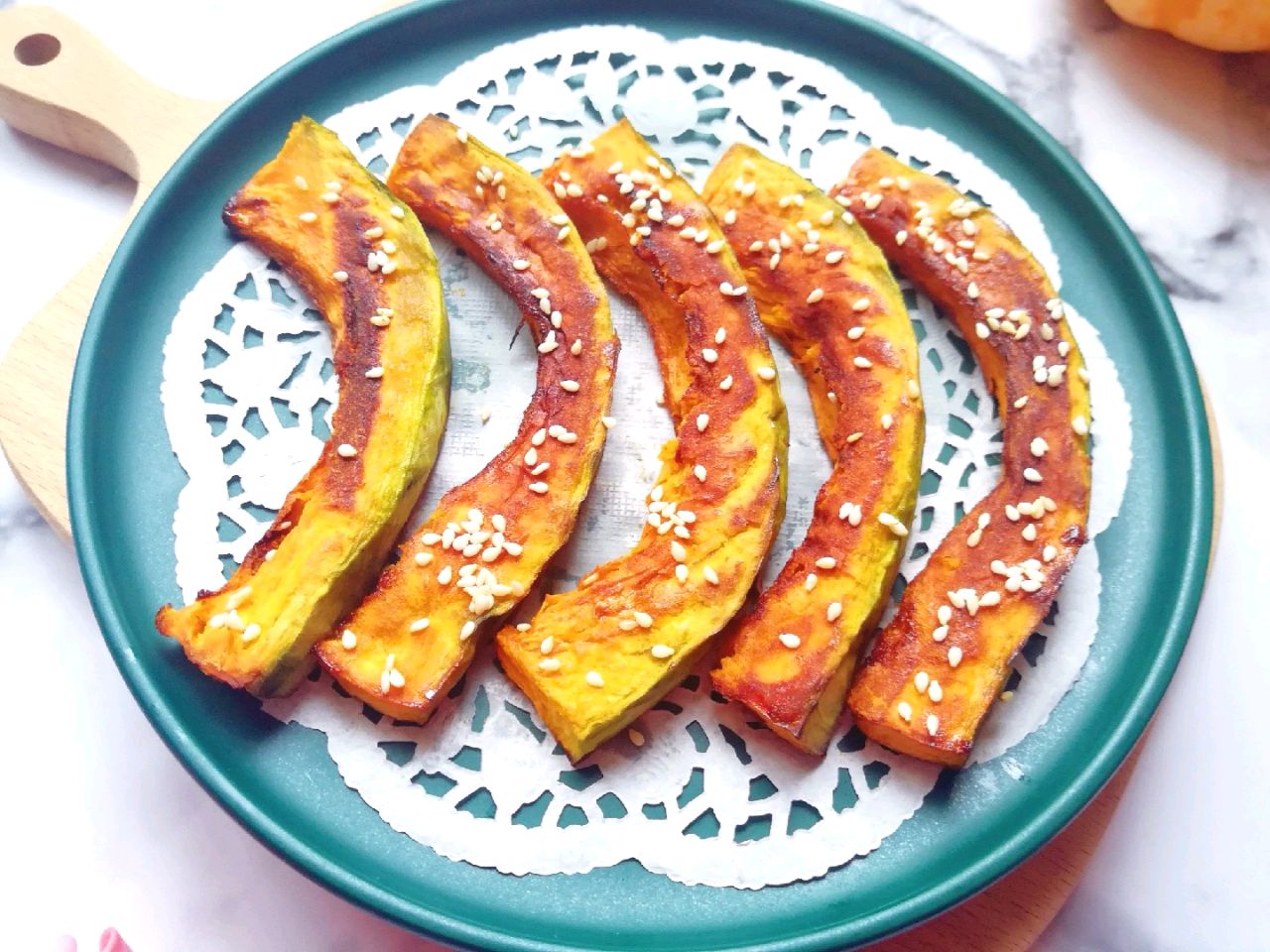 空气炸锅烤蜂蜜南瓜的做法,南瓜怎么在空气炸锅和烤箱做