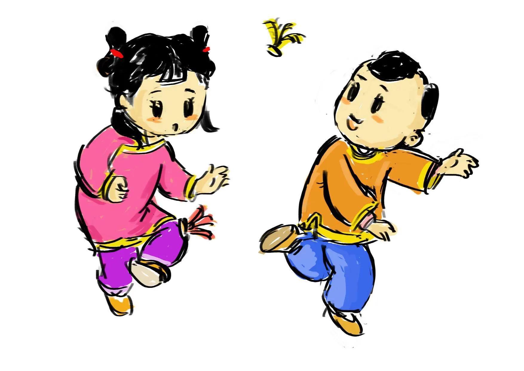 80后的童年游戏踢沙包,传统游戏打沙包儿童