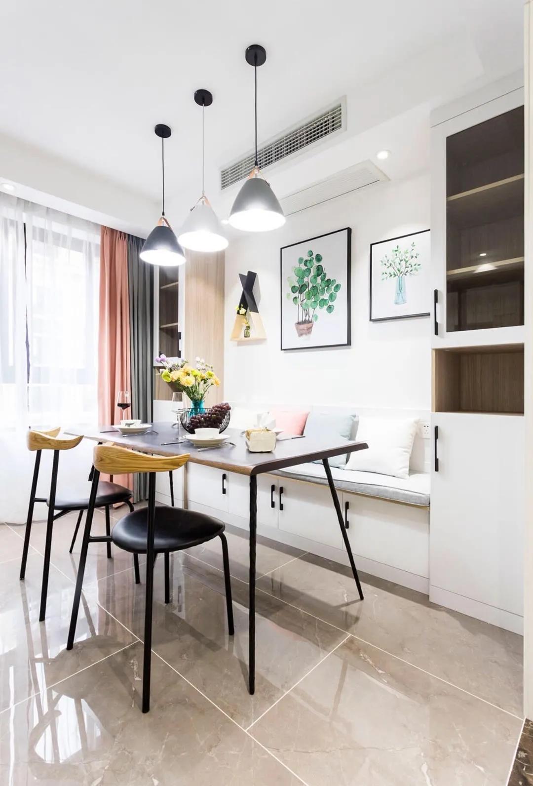 小户型餐厅卡座设计30款,小户型3平米卡座餐厅