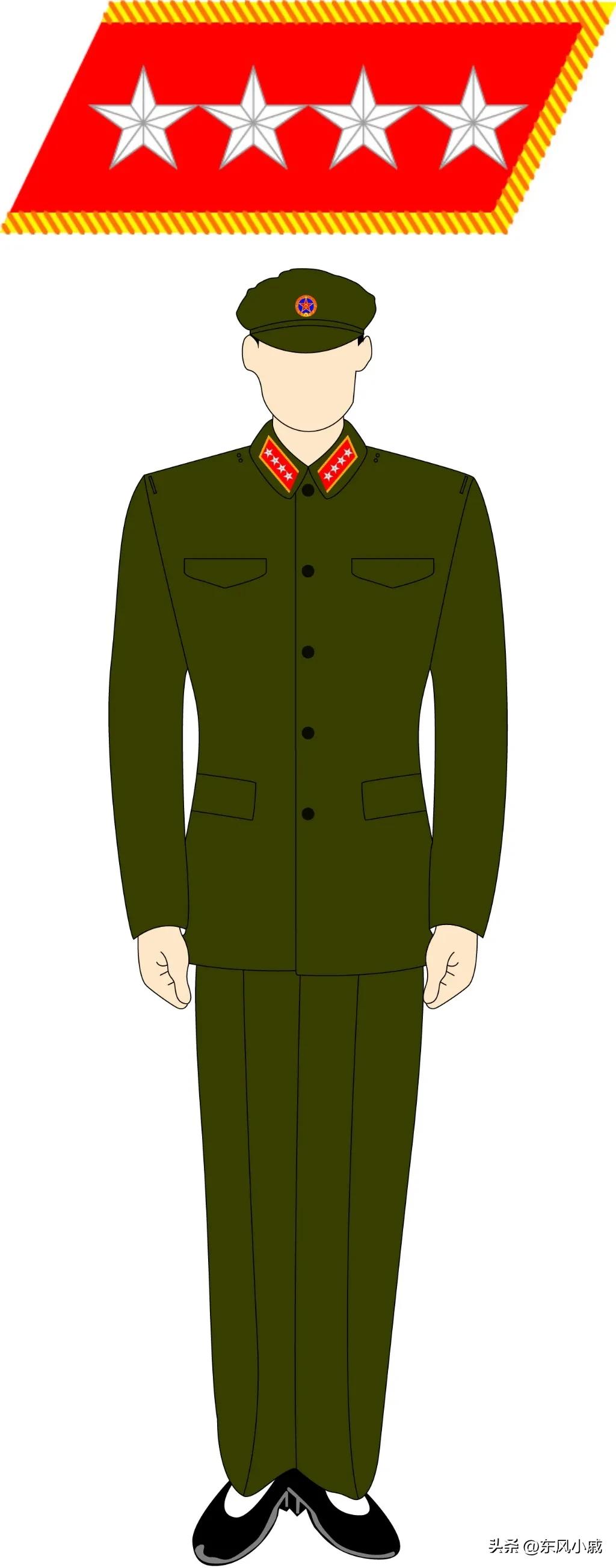 58式军服戴军衔,58式军衔领章图片