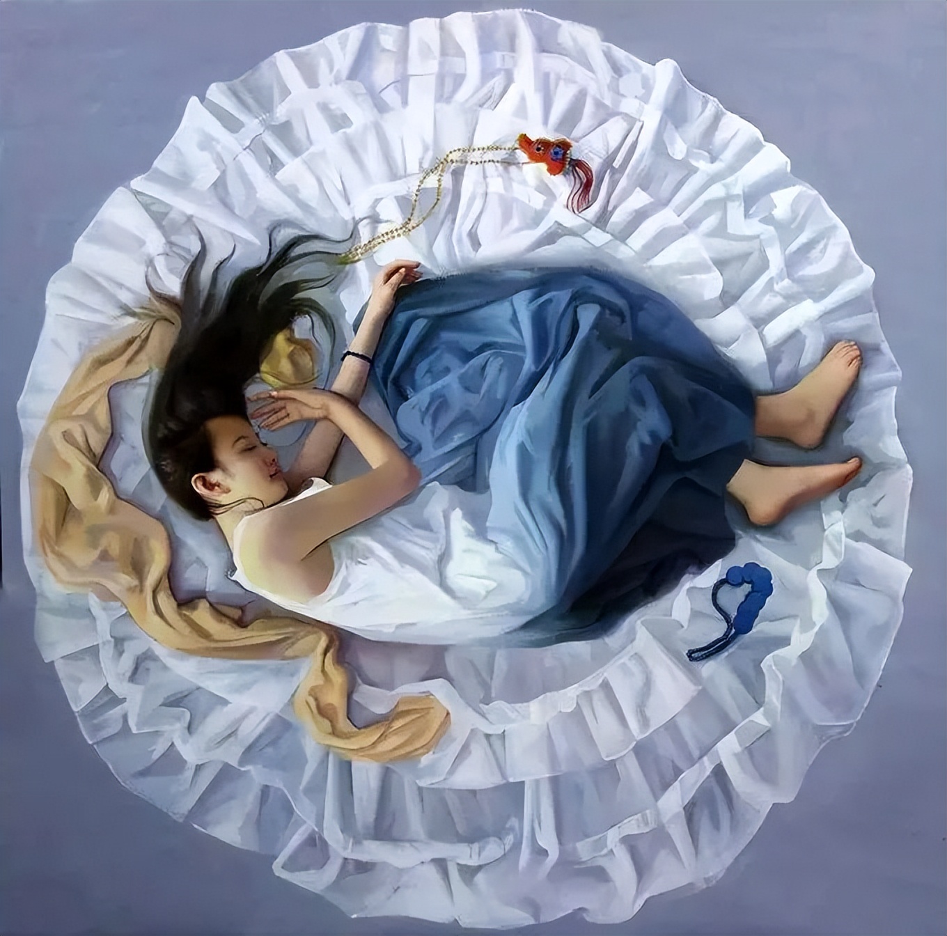 一个喜欢用上帝视角绘画女性人体美的画家，《心中的美好》舒展美