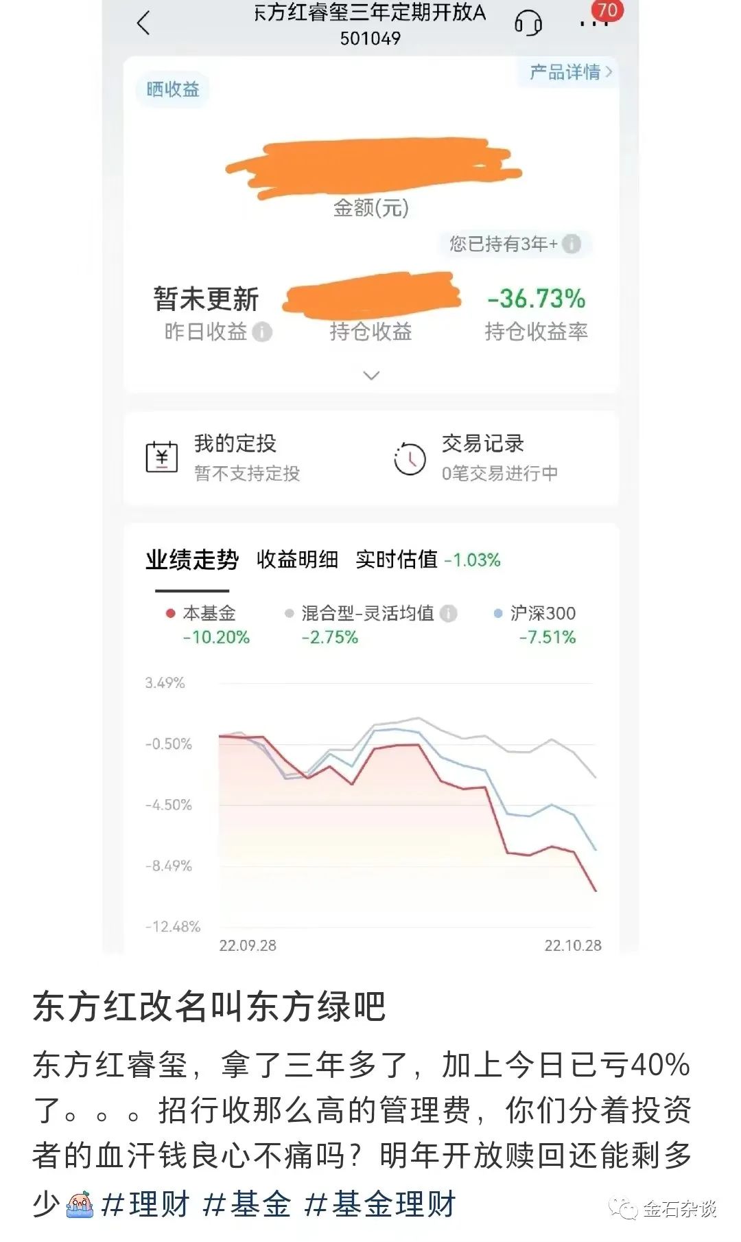 东方红基金为什么一直跌,东方红基金最多会亏多少