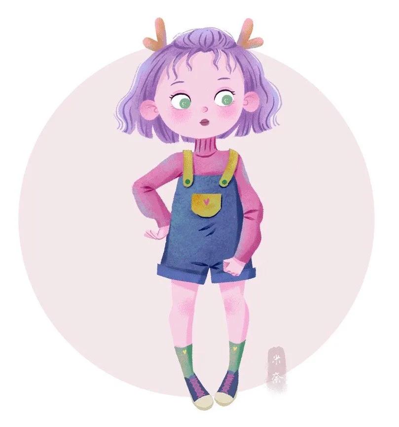 古典可爱小女孩插画,一组超萌的小女孩插画