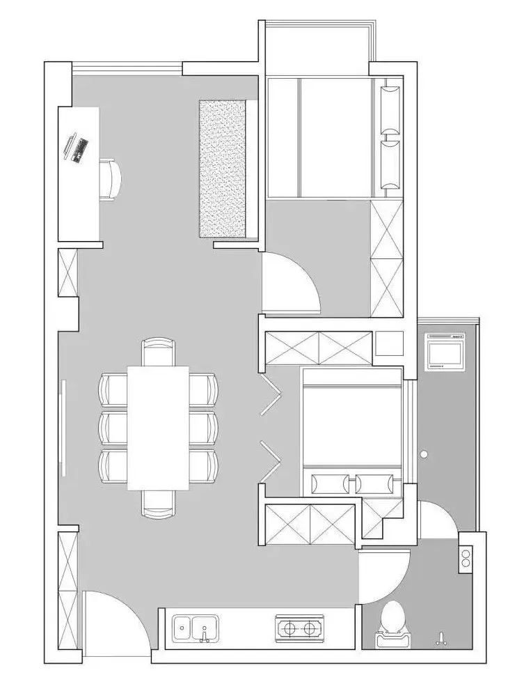 47平三居旧房装修改造,独栋老房翻新改造效果图