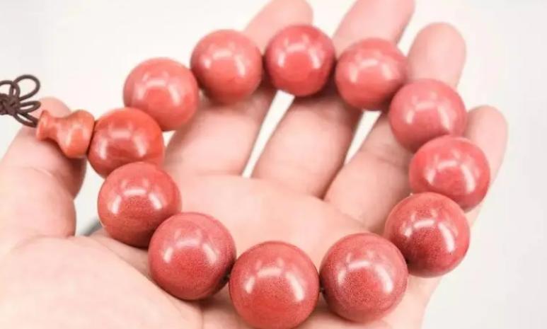 榉木雕刻手串,天然紫金砂手串