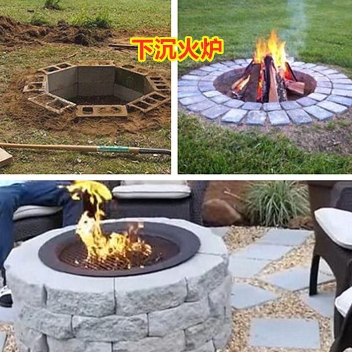 别墅庭院砖砌烤炉,砖砌烧烤灶庭院