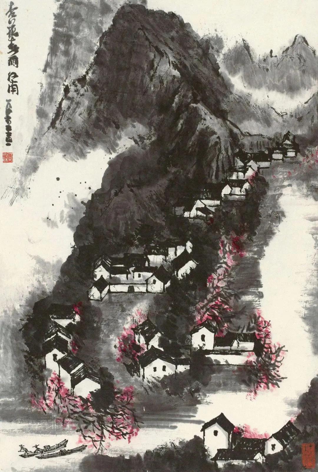杏花春雨江南画赏析,鉴赏山水画诗词