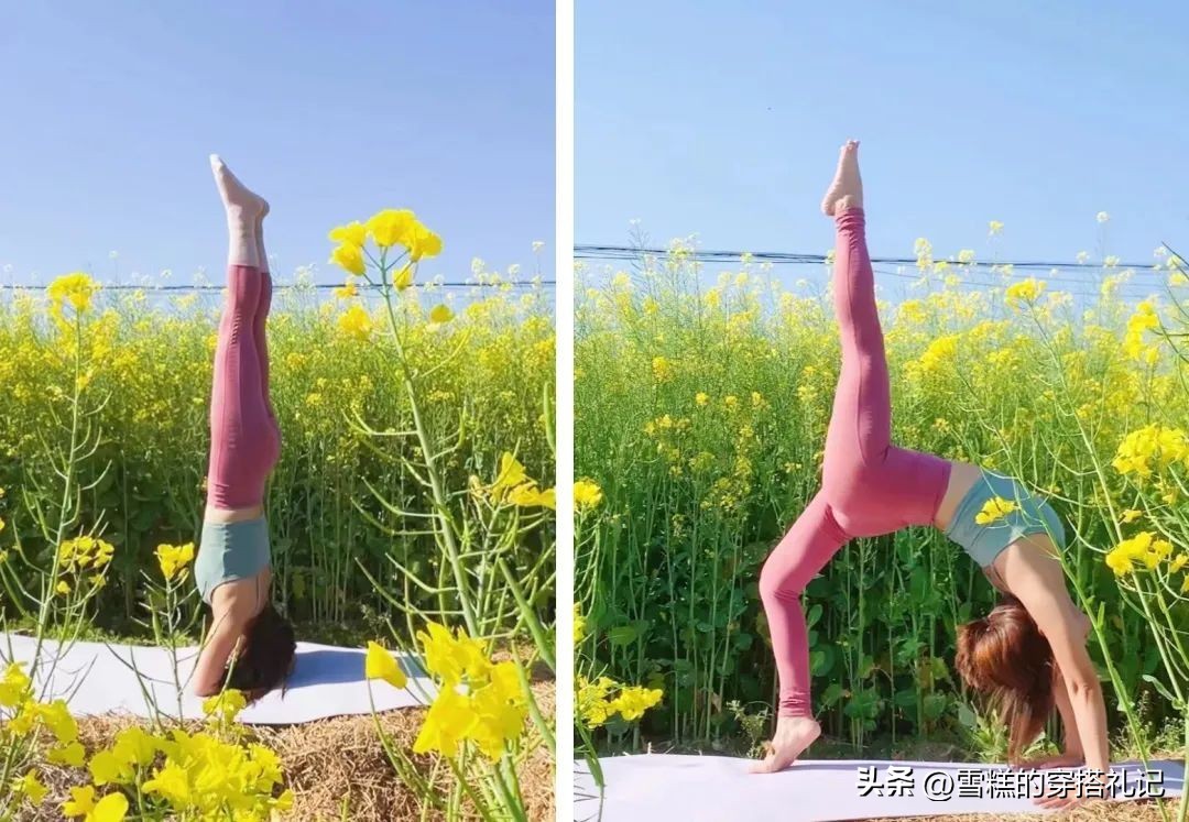 瑜伽裤外穿瑜伽服也能搭出时尚感,宽松裤瑜伽服穿搭白色