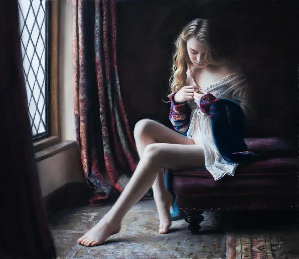 国外当代超写实艺术作品,西方油画大师笔下的绝世美人