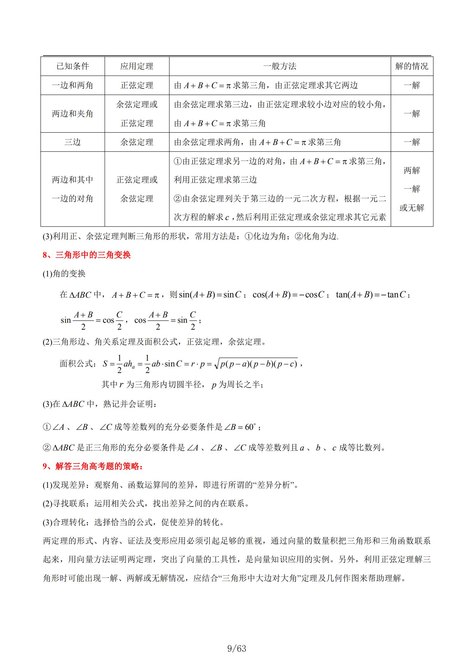 高中数学三角函数有多少考点,新高考数学三角函数大题考点