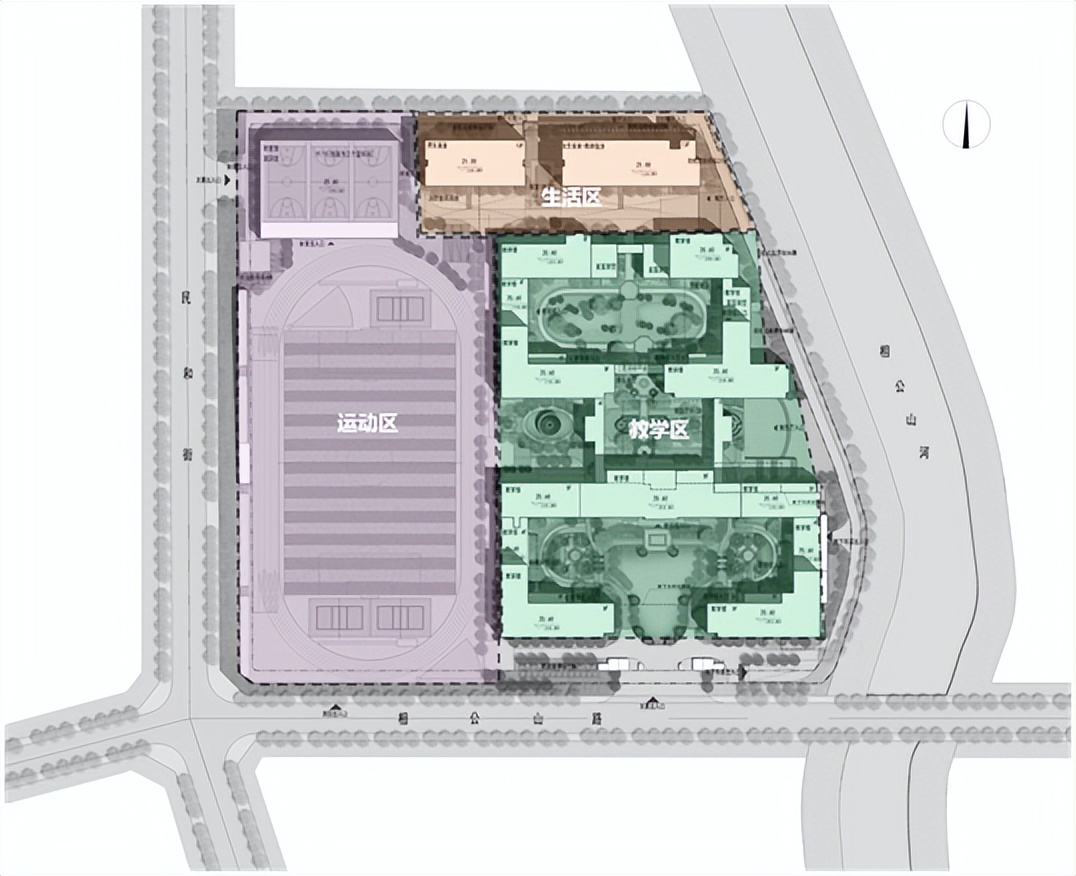 西海岸珠山路新建学校,大道直通