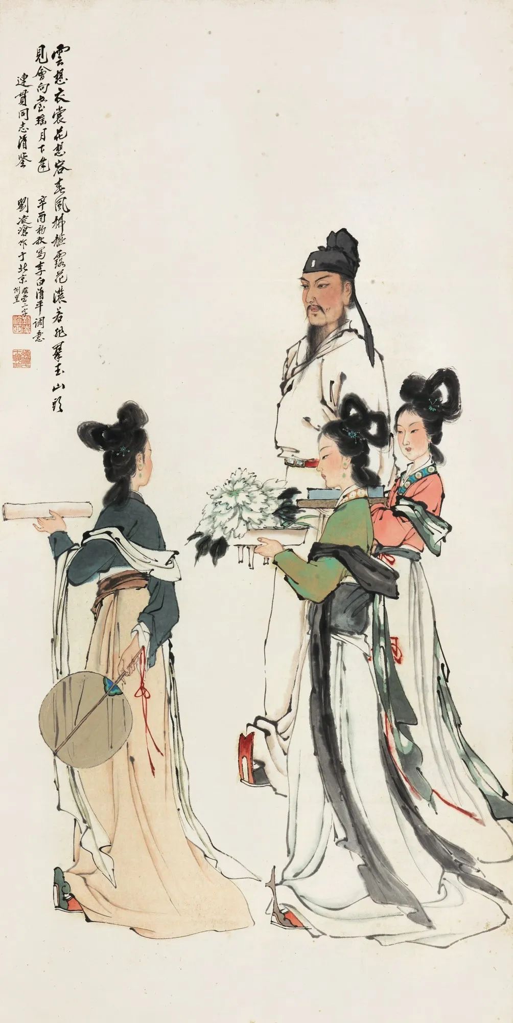 现代著名画家刘凌沧人物作品欣赏,刘凌沧中国工笔人物画技法