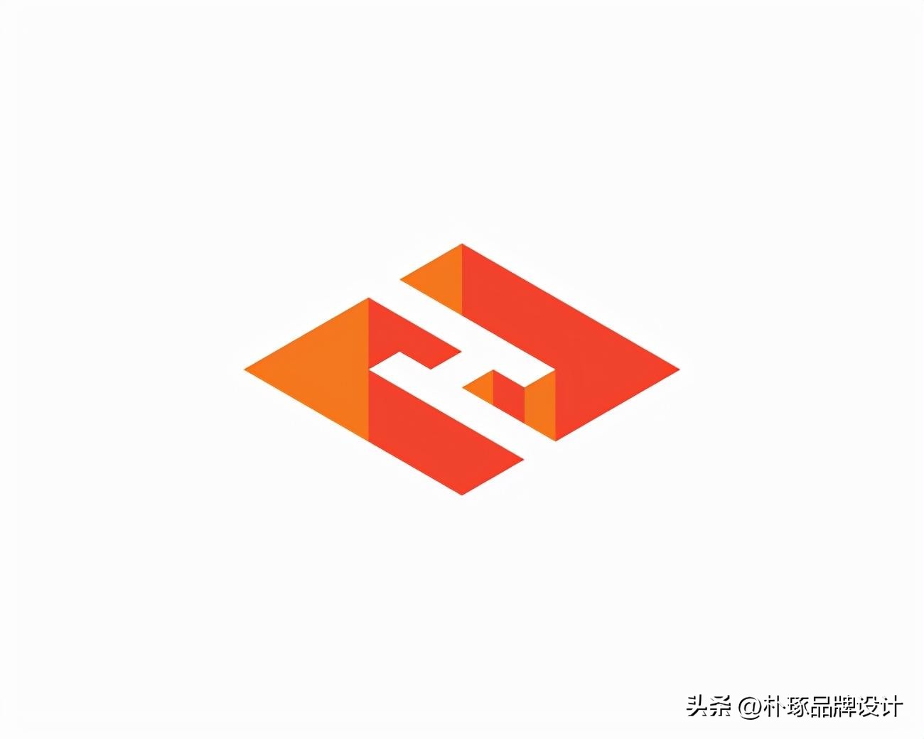 正负形logo设计理发店,极简正负形logo设计