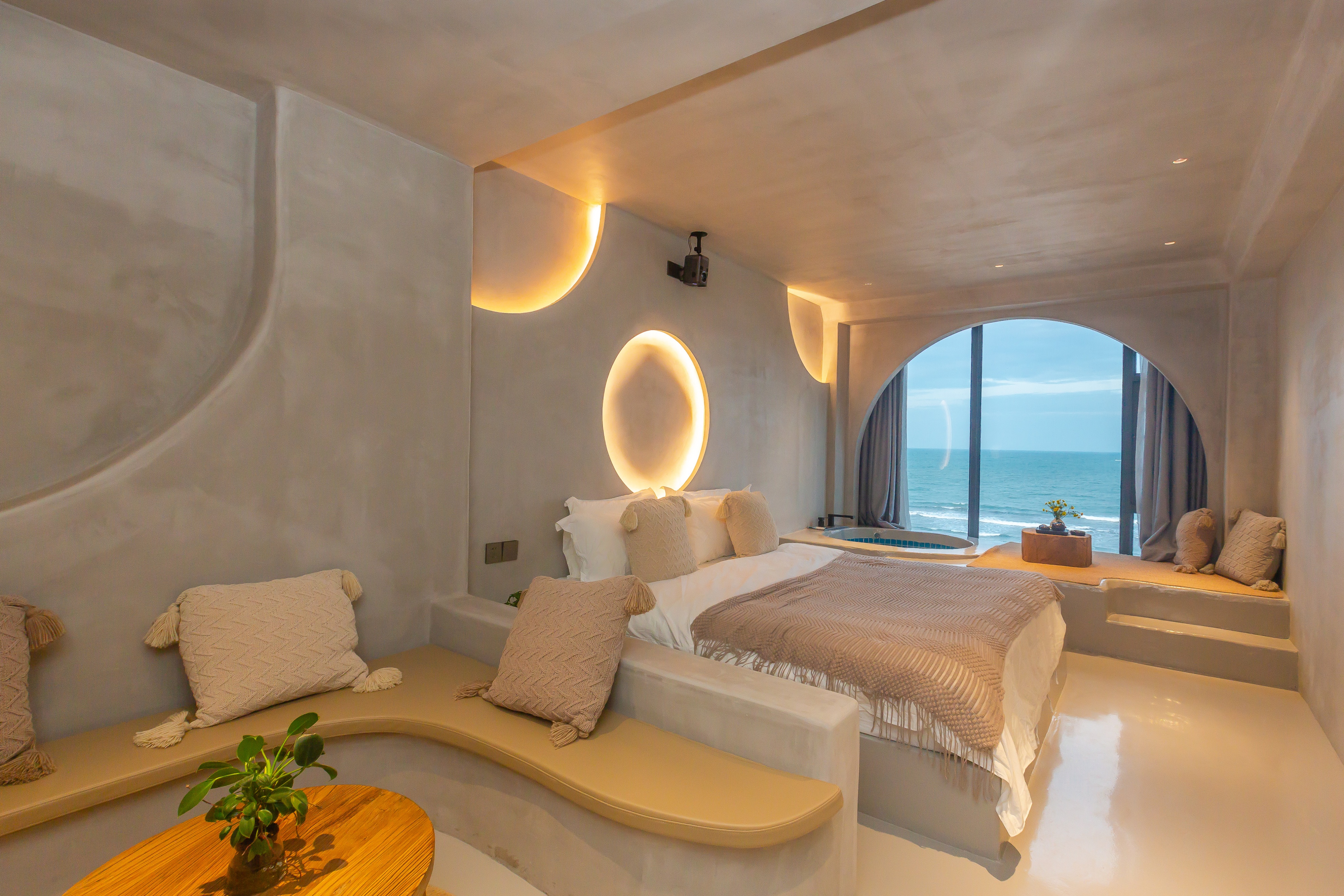 双月湾带私家泡池的温泉酒店,双月湾海景带泡池客栈推荐